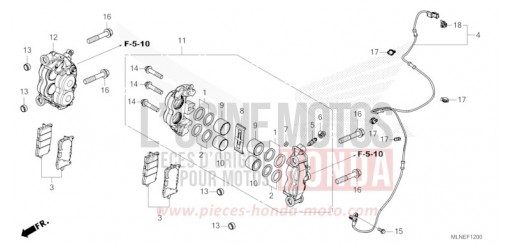 ETRIER DE FREIN AVANT CRF1100A4S de 2025